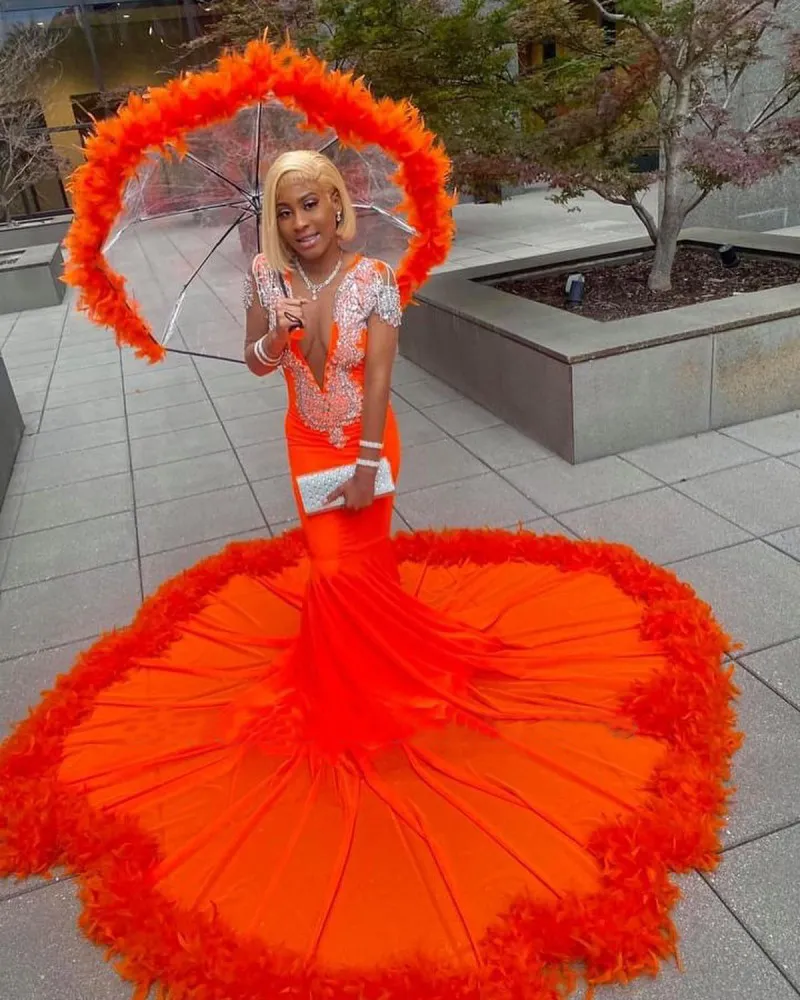 Orange formal gown sale