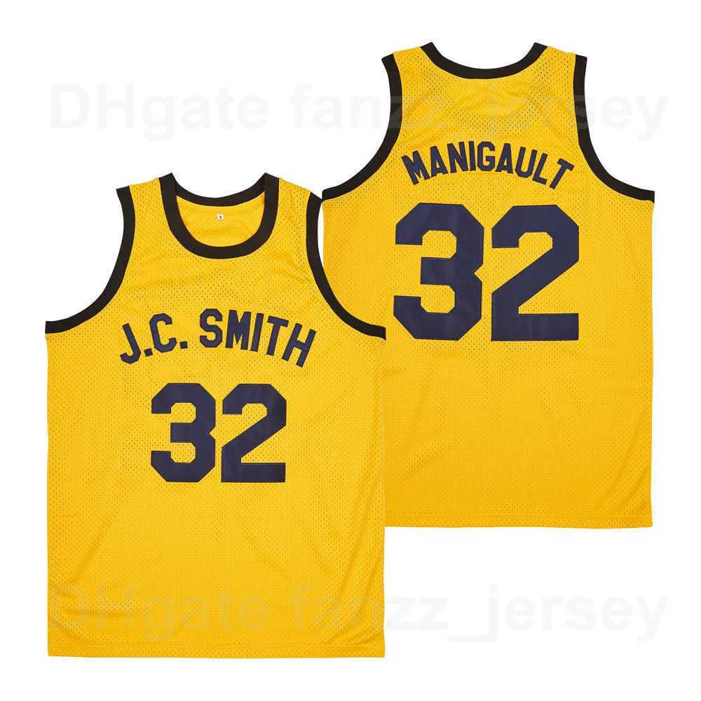 Film J.C. Smith 32 The Goat Earl Manigault Rebound Jerseys Man Basketball Hip Hip voor sportfans Ademende teamkleur Geel Pure Cotton University Topkwaliteit