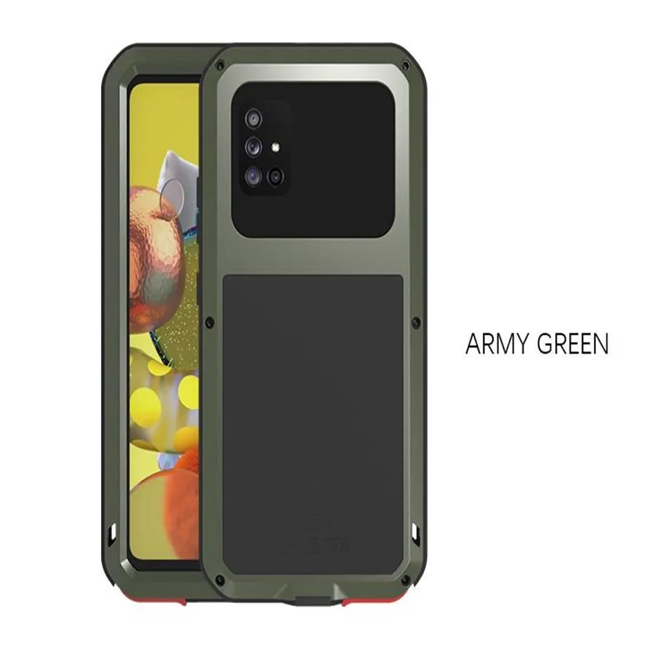 Waterproof Phone Cases For Samsung Galaxy A71 A51 S21 S21Ultra note20 5G Shock Dirt Proof Water Resistant Metal Armor Cover case2069