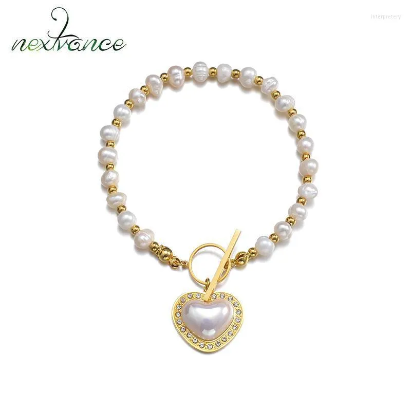Lien Chaîne Nextvance Bracelet En Acier Inoxydable Coeur Perle Perle Bracelets Pour Femmes Couple Saint Valentin Accessoires Bijoux Cadeau Inte22