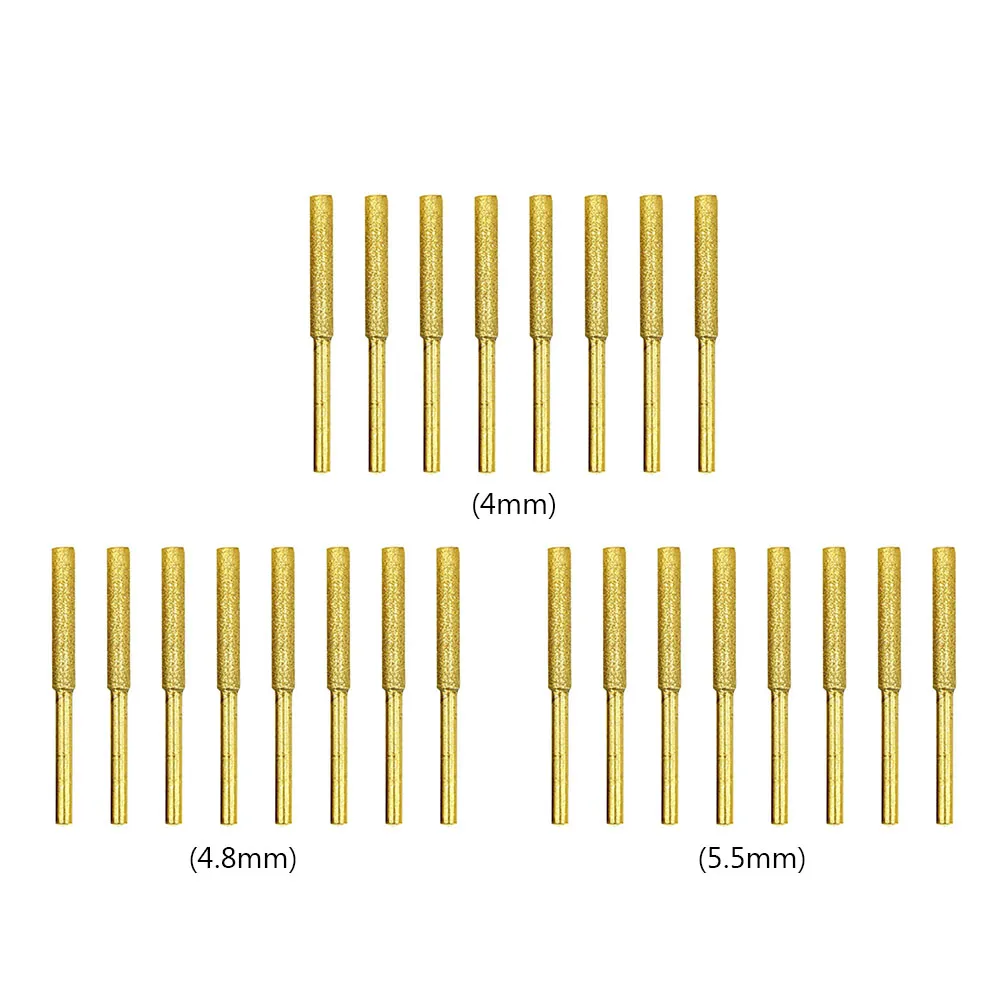 8PCSダイヤモンドコーティングされた円柱状のバリ4/4.8/5.5mmチェーンソーシャープナーストーンファイルチェーンSAW SHARKENING Carving Grinding Tools