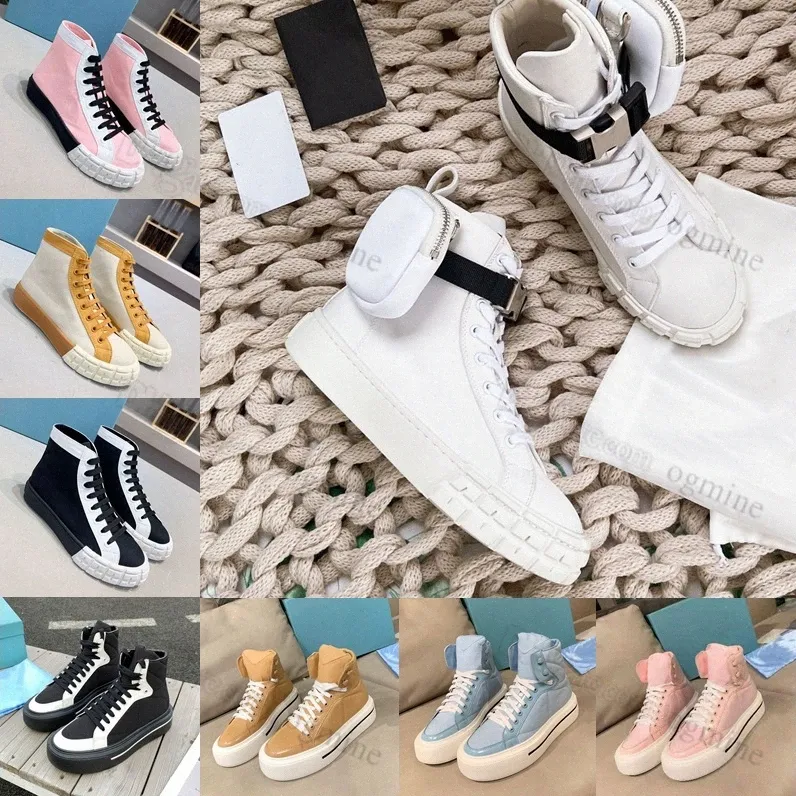 Prado Triangle Shoes Bestquality Casual Designer avec petit sac Woman Platform Sneakers Femme Luxury Nylon Fashion confortable Lady Prads Sports PV50