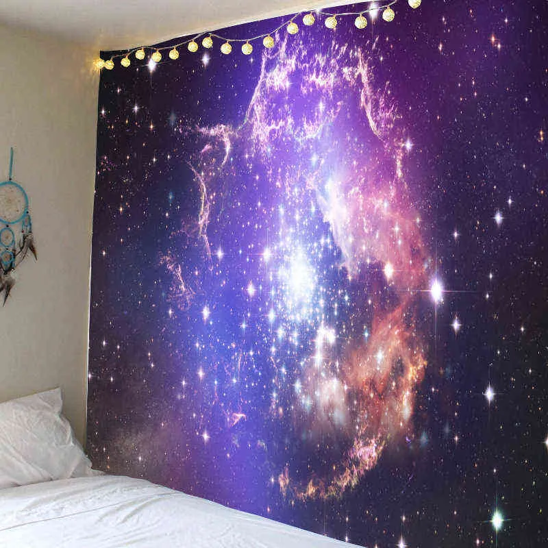 Planetary Tapestry Outer Space Galaxy Universe Printing Wall Mural Bedroom Living Room Dormitory Home Decoration J220804
