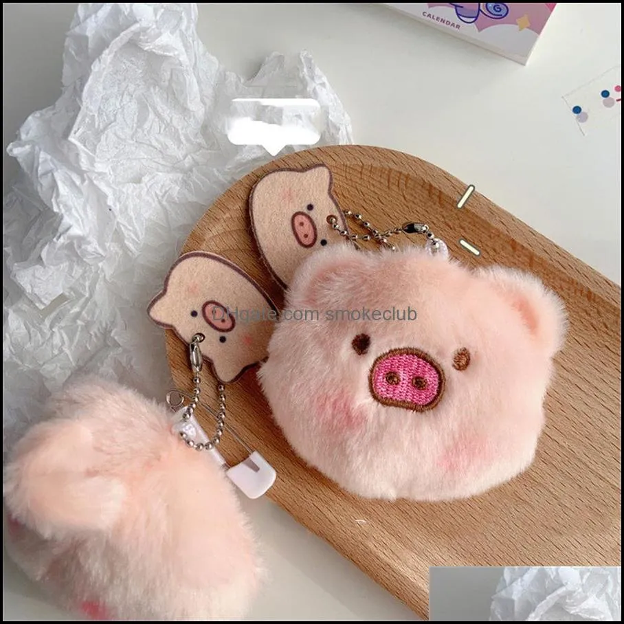 Novelty Items Ins cute plush cartoon pig ass Doll Girl heart Piggy pin student bag pendant key chain