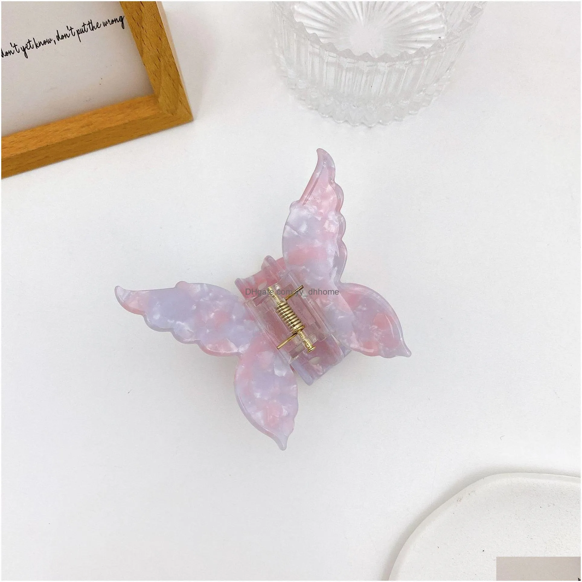 fashion jewelry colorful butterfly hairpin hair clips for women girls bobby pin acetic acid barrette back head barrettes hair grab headdress