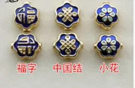 9mm Tibetaans Zilver Verguld blauw Chinese knoop Druipende olie kralen Antieke Losse Kraal Spacer voor DIY Sieraden Maken armband e5y32