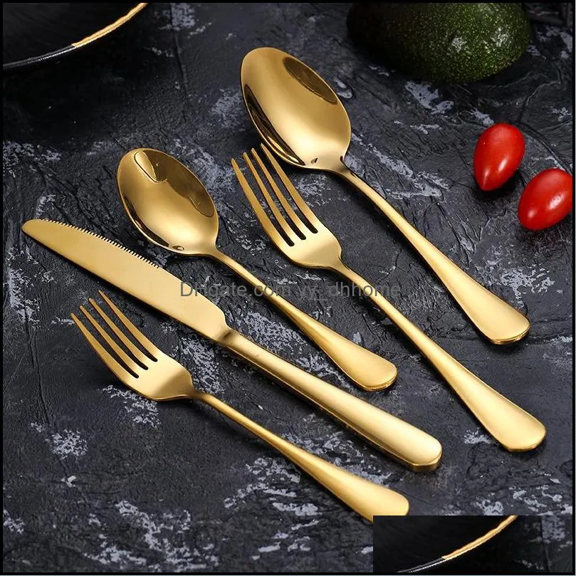 5 piece flatware cutlery set knife fork spoon dinner set dinnerware