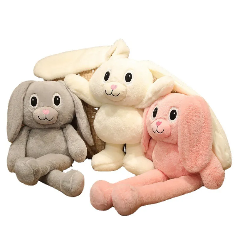 プラッシュドールおもちゃ耳のウサギ人形の格納式のかわいい豪華なラビットドールおもちゃ工場直販