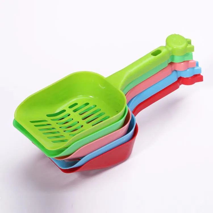 Kat Verzorgen Plastic Huisdier Fecale Reiniging Spade Multi Kleur Met Handvat Kattenbakvulling Schop Duurzaam Dikker Huisdieren Benodigdheden SN4609