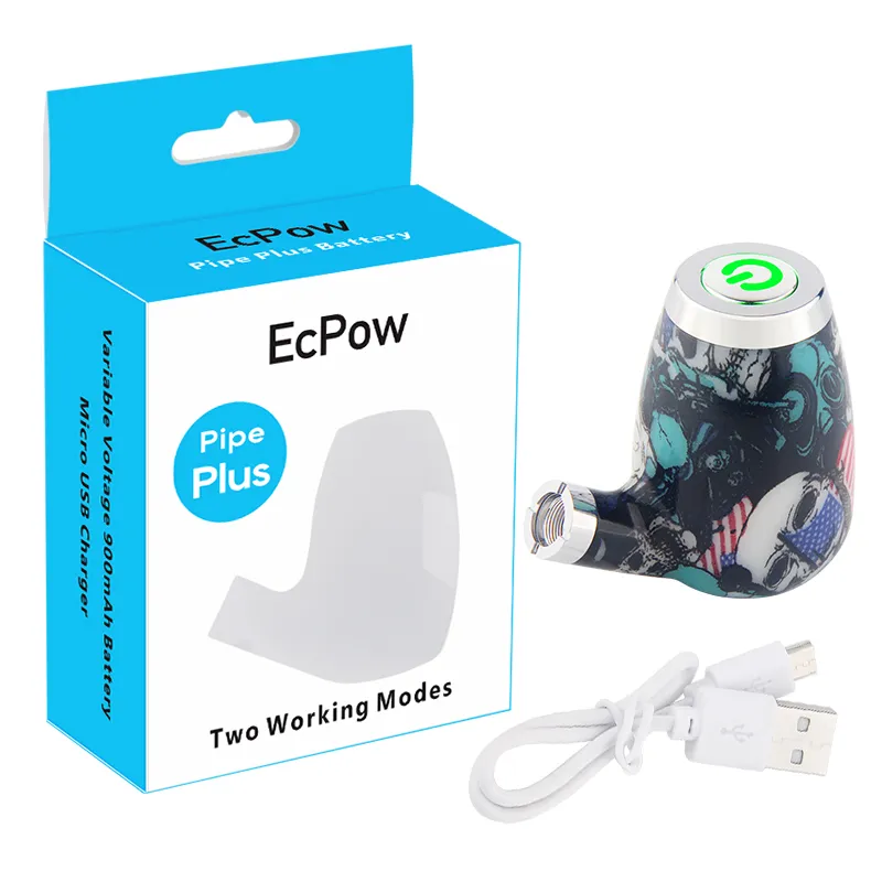 ECPOW E Pipe Plus Vorheizen Vape-Kartuschen Batterie 900 mAh 510 Thread Vapes Pens Einstellbare Spannung mit 2 automatischen manuellen Arbeitsmodi