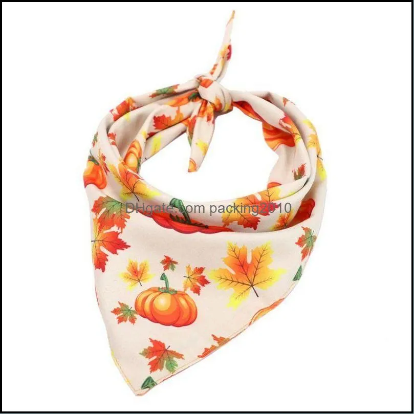 thanksgiving pet dog printed turkey small large bibs towel scarf halloween pumpkin printing puppy grooming costume accessories