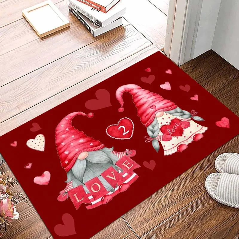 Teppiche, Valentinstag-Fußmatte, 40 x 60 cm, niedliche gesichtslose Puppe, Zwerg-Druck, Fußmatte, Bodenteppich, Teppich, Zuhause, Party, Dekoration, Dekor, Teppiche