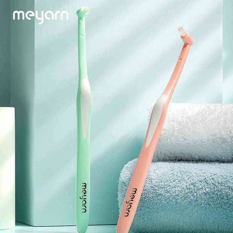 Зубная щетка Meyarn 3pcs ортодонтическая зубная щетка Портативная маленькая головка мягкая щетка для зубных имплантатов Брекеты 0511
