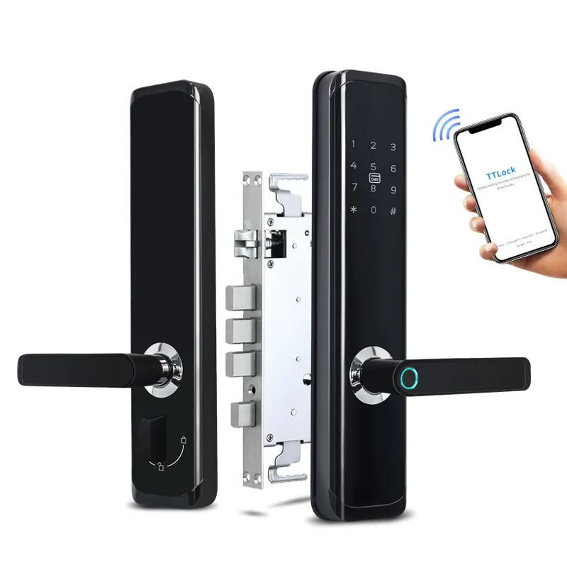 Smart Home Security Digital Lock Bluetooth Wireless TTLOCK App Cerradura Puerta Keypad Lock avec scanner d'empreintes digitales