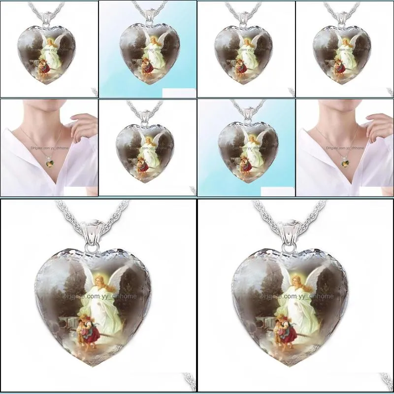 pendant necklaces exquisite heart-shaped crystal virgin necklace for women fashionable amulet chain on the neck