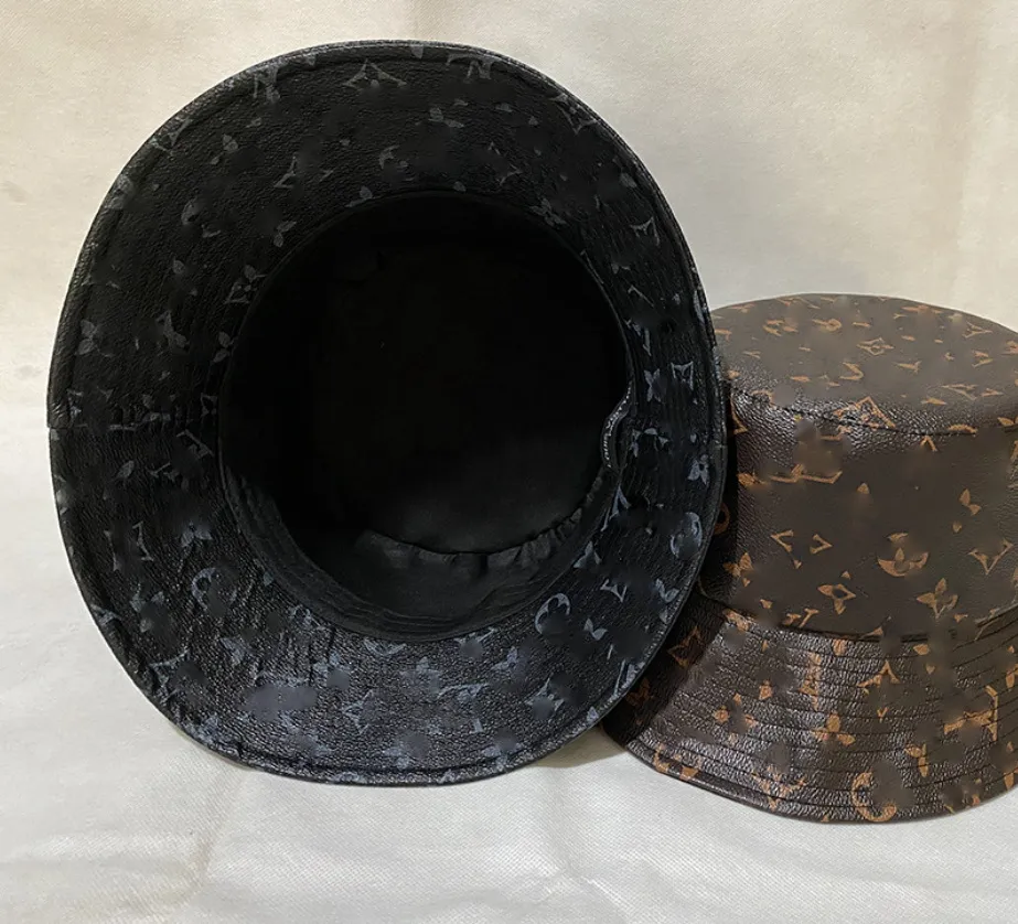 Новая высококачественная осенняя зимняя буква изделия из кожи ковша шляпа мужская и женская мода Панама Пуш Рыбакман Шляпа