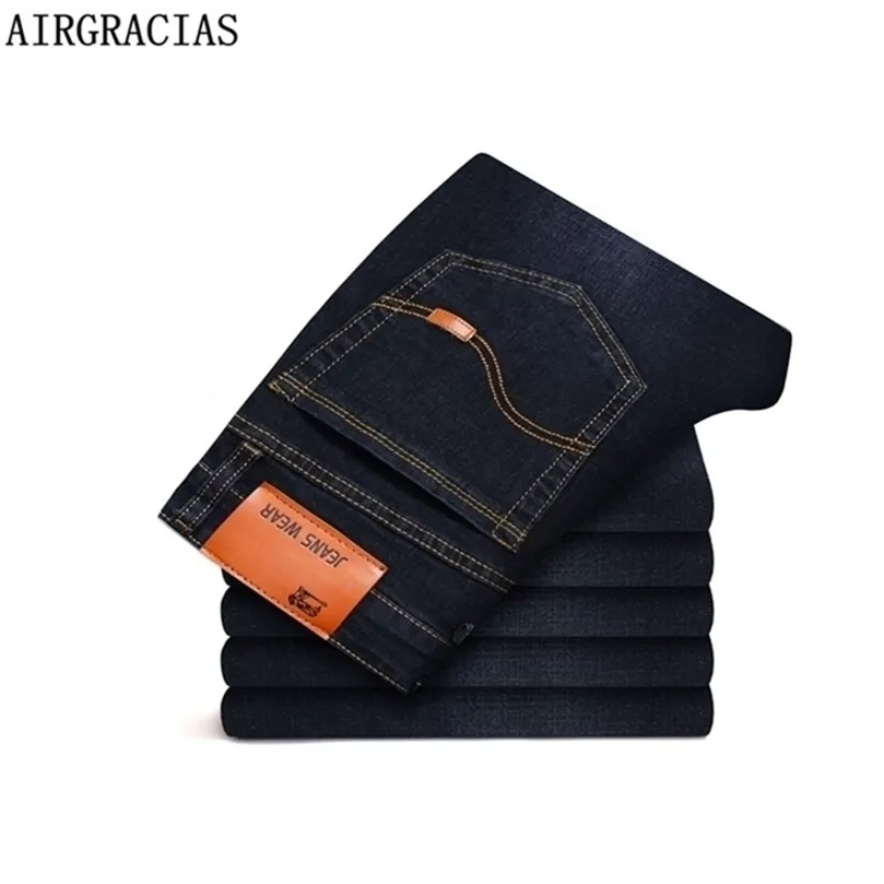 AIRGRACIAS Jeans da uomo Pantaloni lunghi dritti elastici classici Pantaloni Jeans in denim di cotone Uomo Plue Taglia 28-46 Uomo Jean 210318