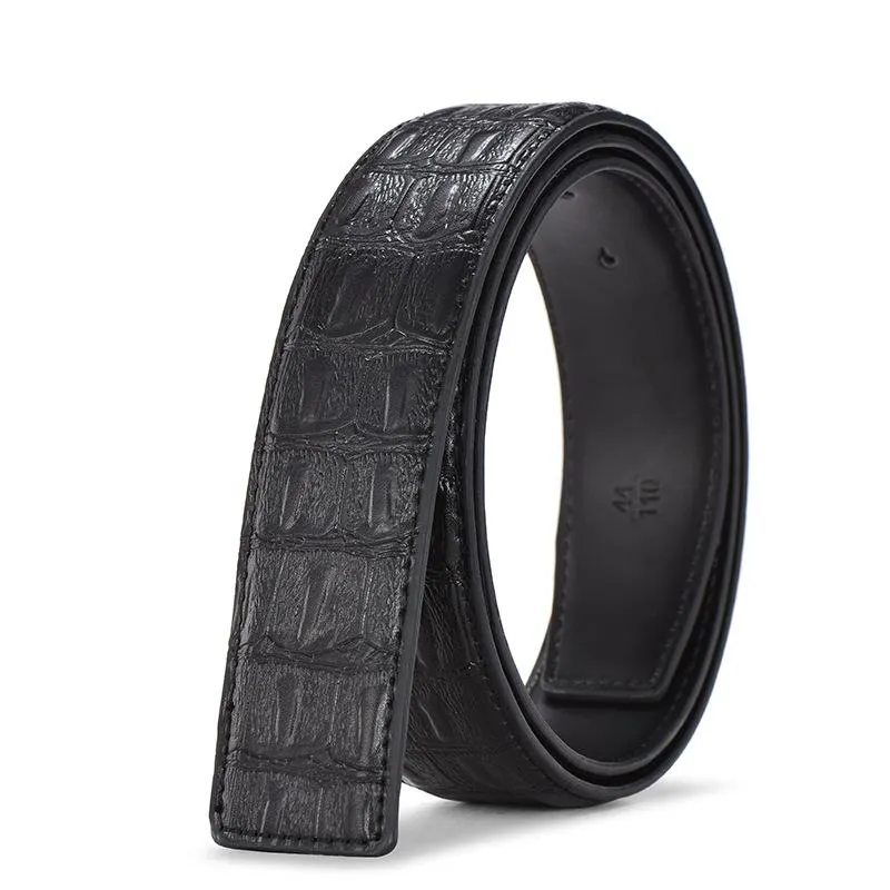 Ceintures peau de vache ceinture corps pour homme pas de boucle cuir de vache H Crocodile hommes haute qualité véritable G luxe décontracté ceinture