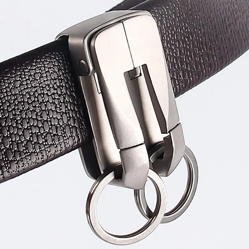Luxury 304 Stainless Steel Double Hook Waist Pocket Keychain For