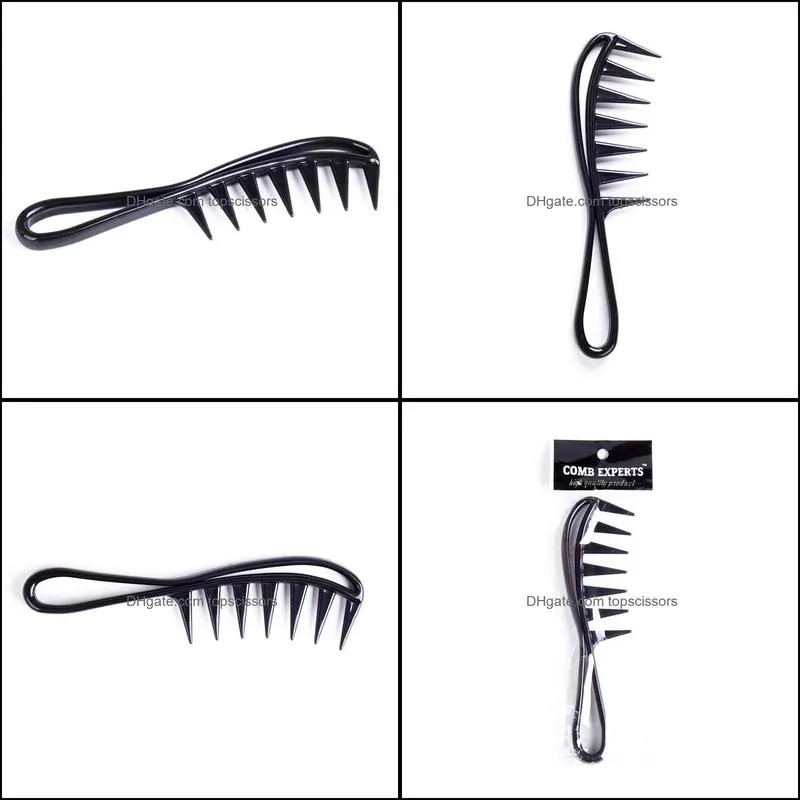 Big tooth comb men`s plastic big back hair comb three-dimensional handle curve salon comb