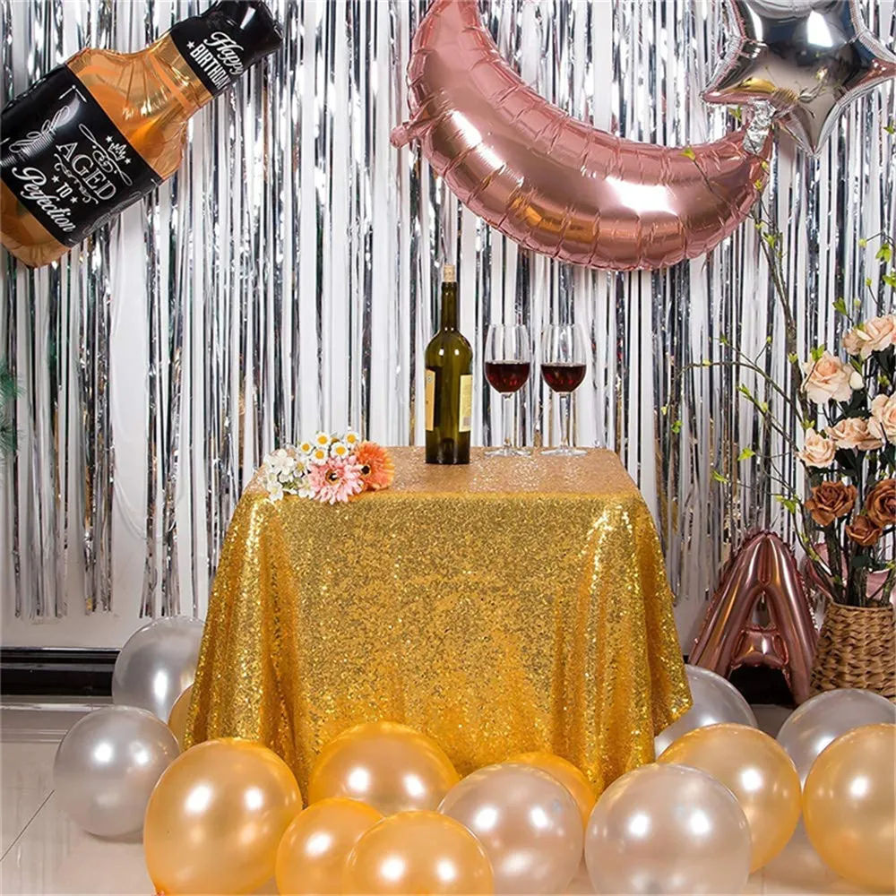 Sequin TableCloths Square Blosly Drape Table Cover na przyjęcie urodzinowe weselne Baby Bridal Shower 50x50 cala XBJK2206