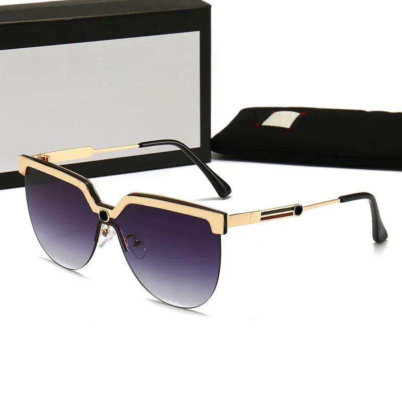 Heren dames mode zonnebril luxe designer zonnebril semi-randloze zonnebril met originele kasist