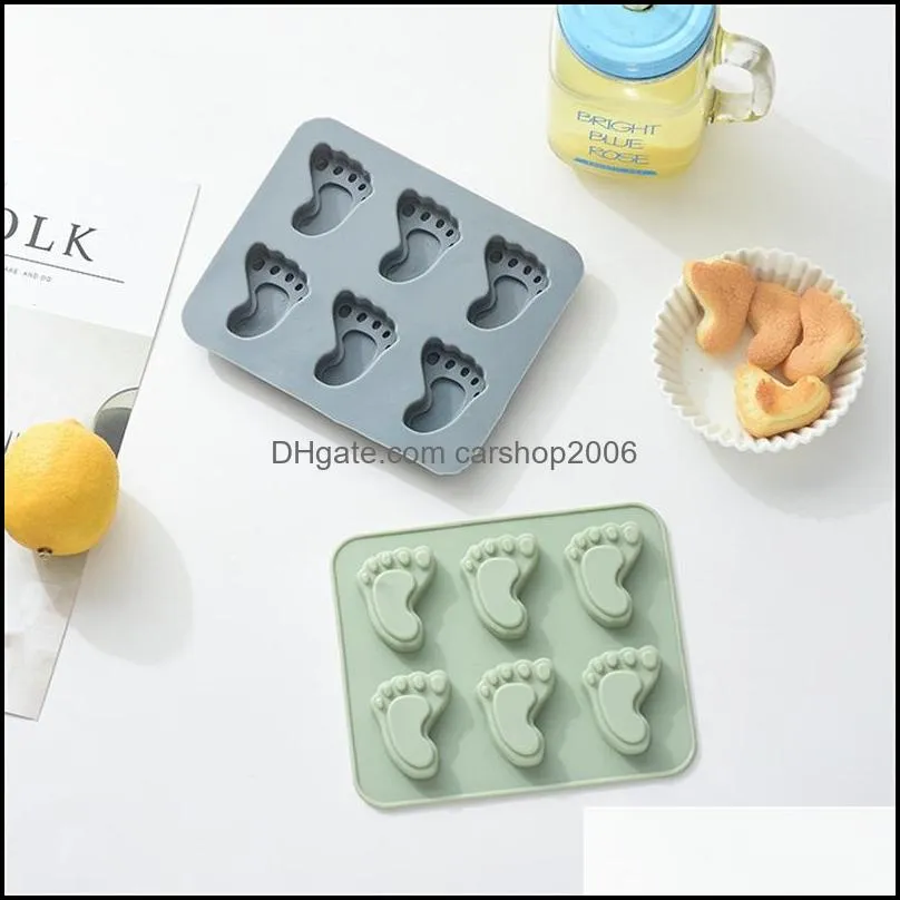 Cake Ice Cream Silicone Molds Diy Chocolate Handmade Soap Moulds Little Foot Shape High Temperature Resistance Baking Pan New 3 2yx F2