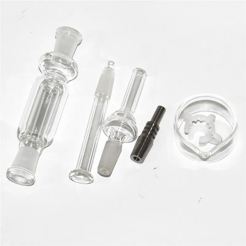 Hookah Nectar Bong Kit 10mm Happywater Tube med Titanium Nail Quartz Tip Rökning Water Glass Pipe