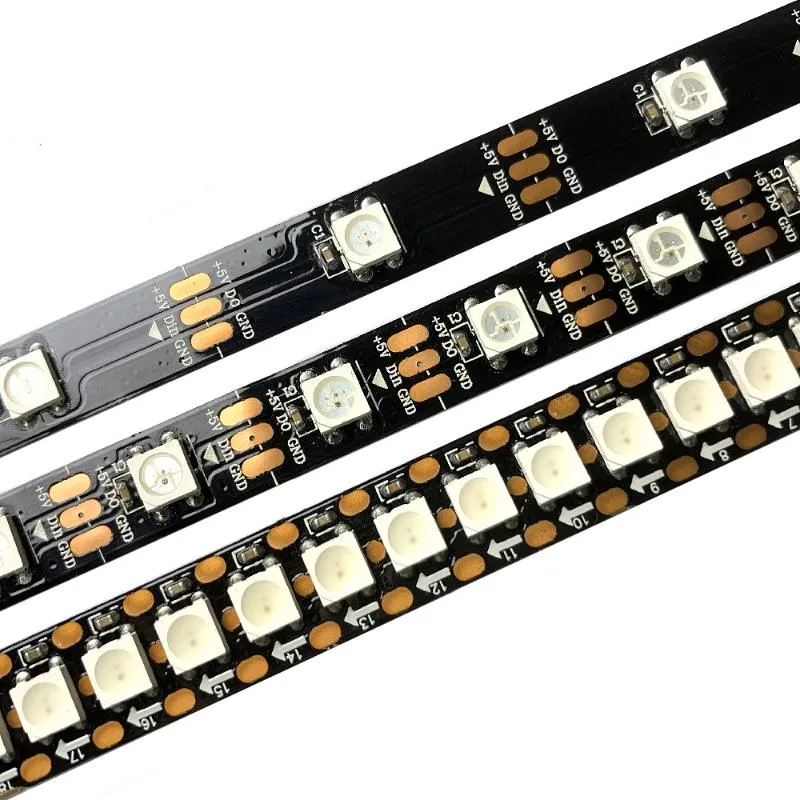 Şeritler Akıllı ayrı ayrı adreslenebilir SMD WS2812 RGB LED şerit ışığı 30/60/14leds Siyah/Beyaz PCB su geçirmez ip65led şeritli