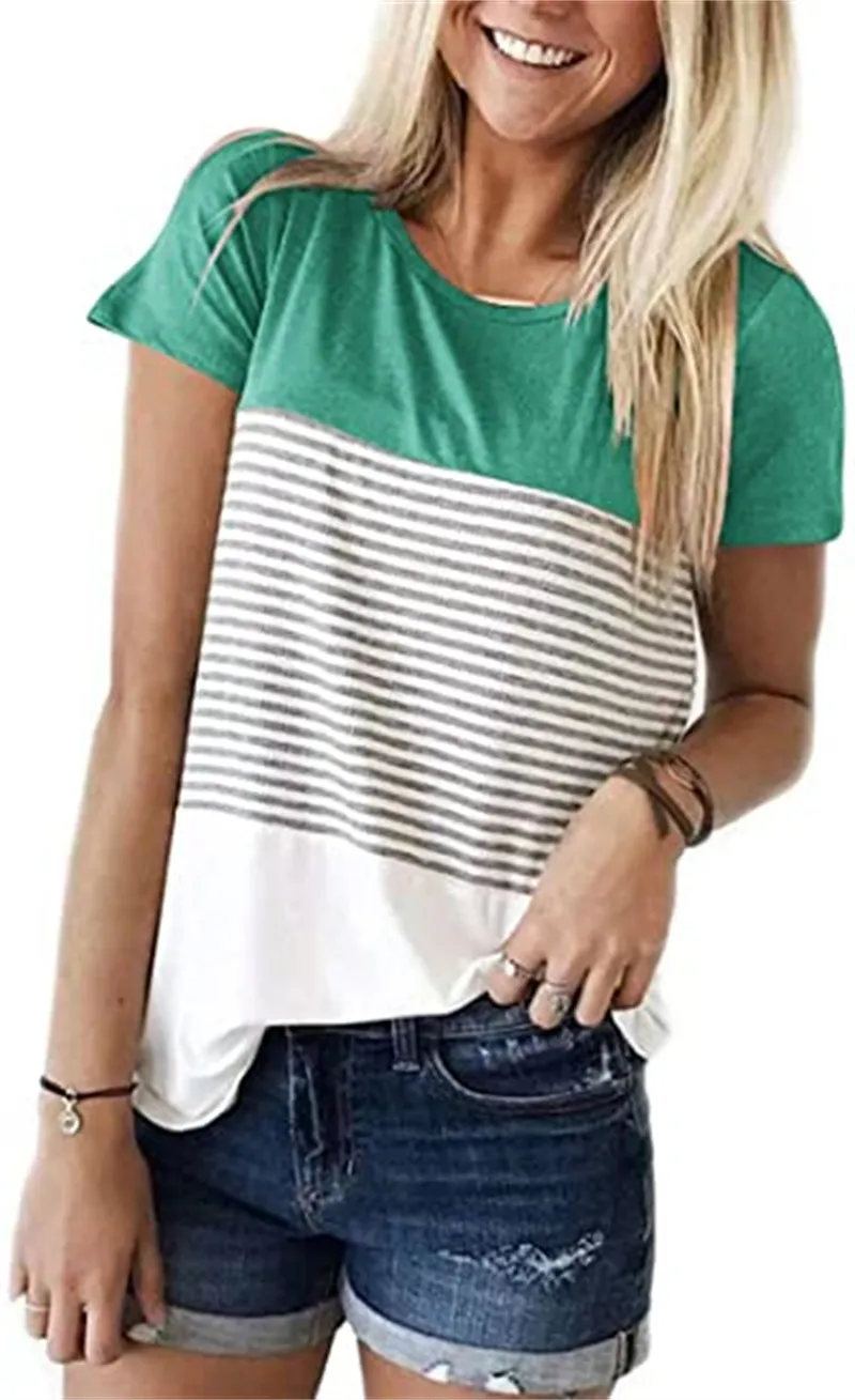 Camiseta femenina Cordera delantera Top 3/4 Camisa bohemia de la camisa de verano