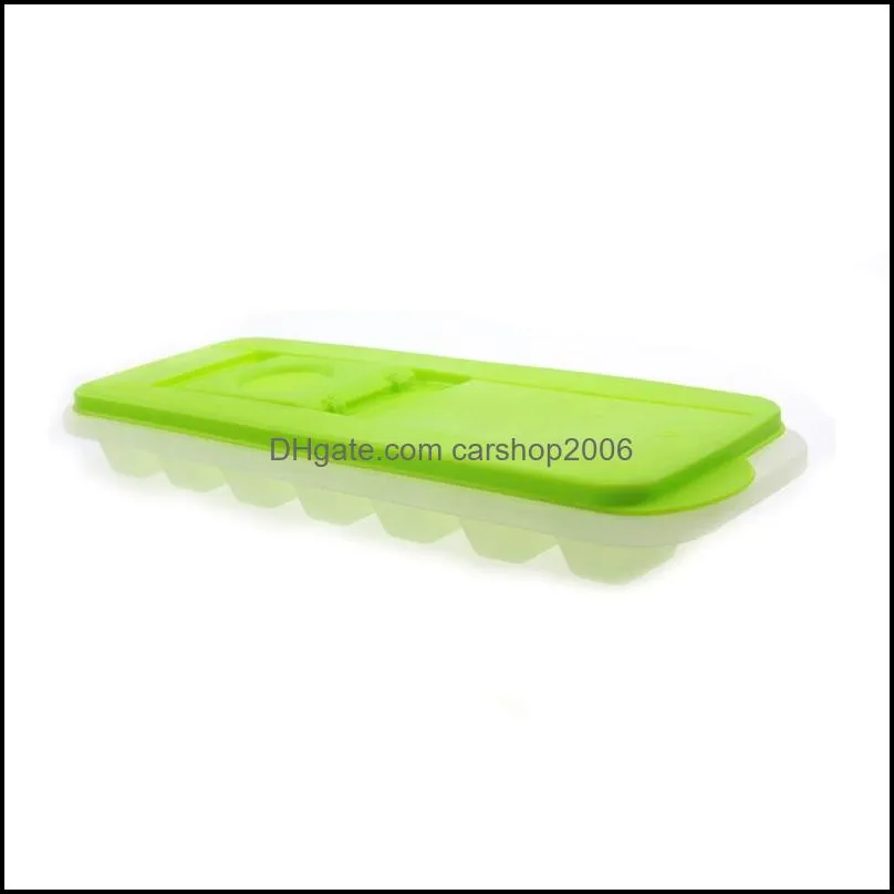 Plastic Mould Perforated Lid Mold 14 Squares Refrigerator Ice Tray Blue Rectangle Strong Sealing Home Tools 3 6sl L2