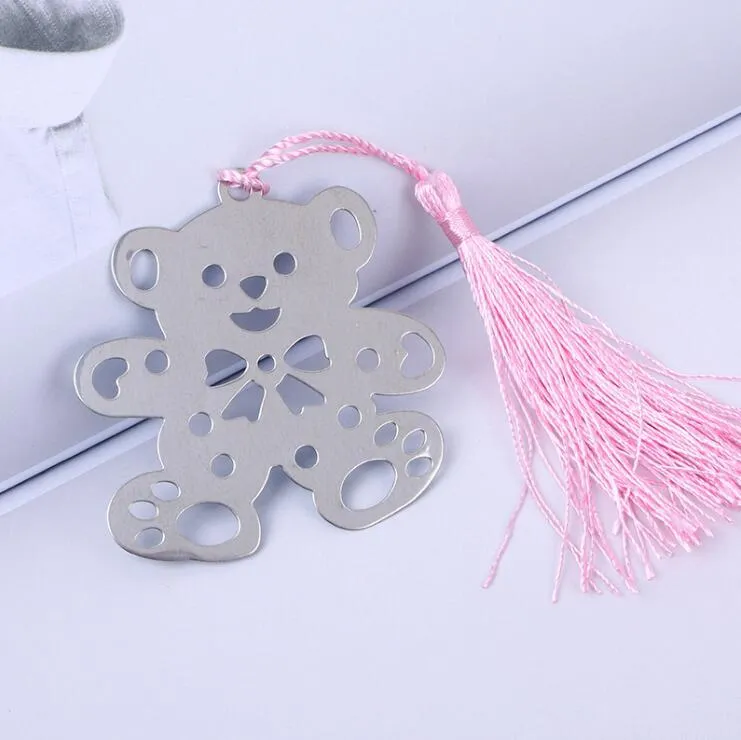 Metal Bear Bookmark Girls Boys Baby Shower Party Supplies Book Lovers Collection Christmas Wedding Party Favor Bookmarkers