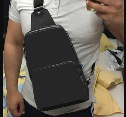 Real Leather Men Chest Bag AV. SLING BAG D.GRAP. N41719 Travel Bag MENS Cross Body Breast Shoulder Pouch