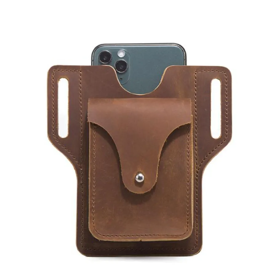 C-15 leather money clips men's mobile phone hanging pockets wear belt outdoor work belt wallet