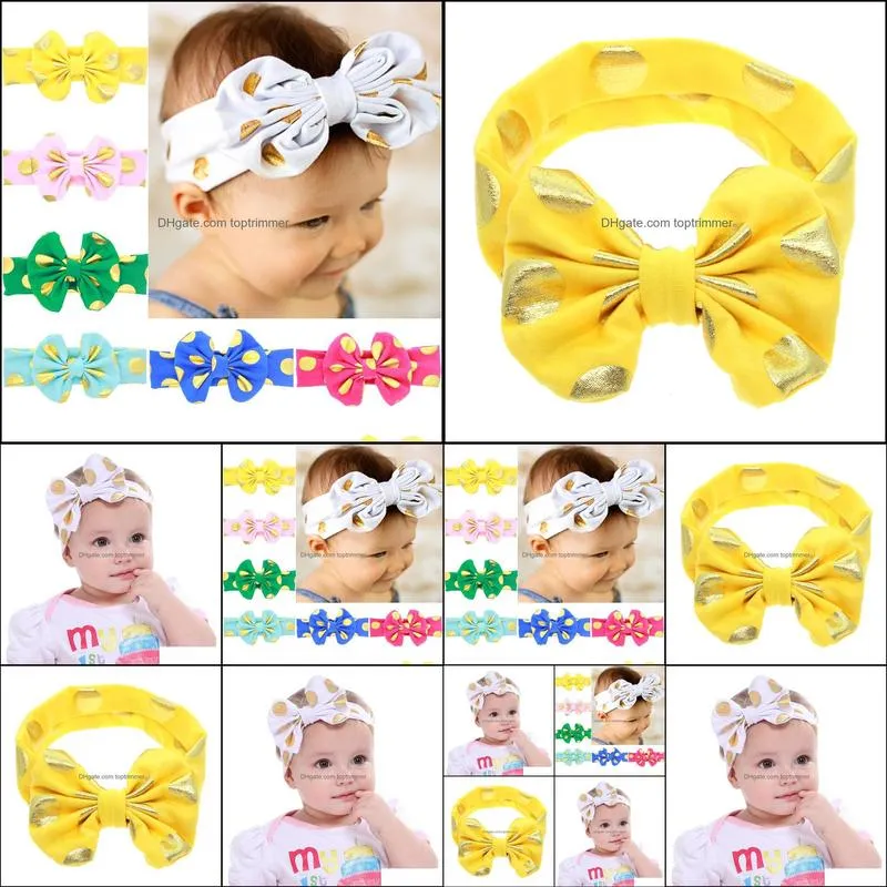 Newborn headwear Girls Cold Press Bow Elasticity Of The Baby Scrunchies Headband Children Hair Bands Hair Accessories