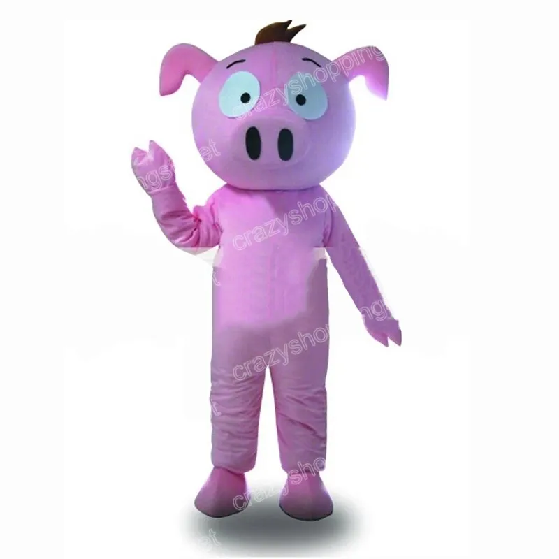 Costume de mascotte de cochon violet d'Halloween, tenues de personnage de dessin animé de haute qualité, taille adulte, fête de carnaval de Noël, tenue d'extérieur, costumes publicitaires