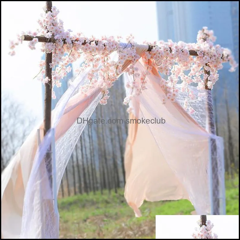 180 Cm Artificial Cherry Blossom Flowers Encryption Design Garland Vine For Wedding Hanging Ornament Home Decor 10 Pcs