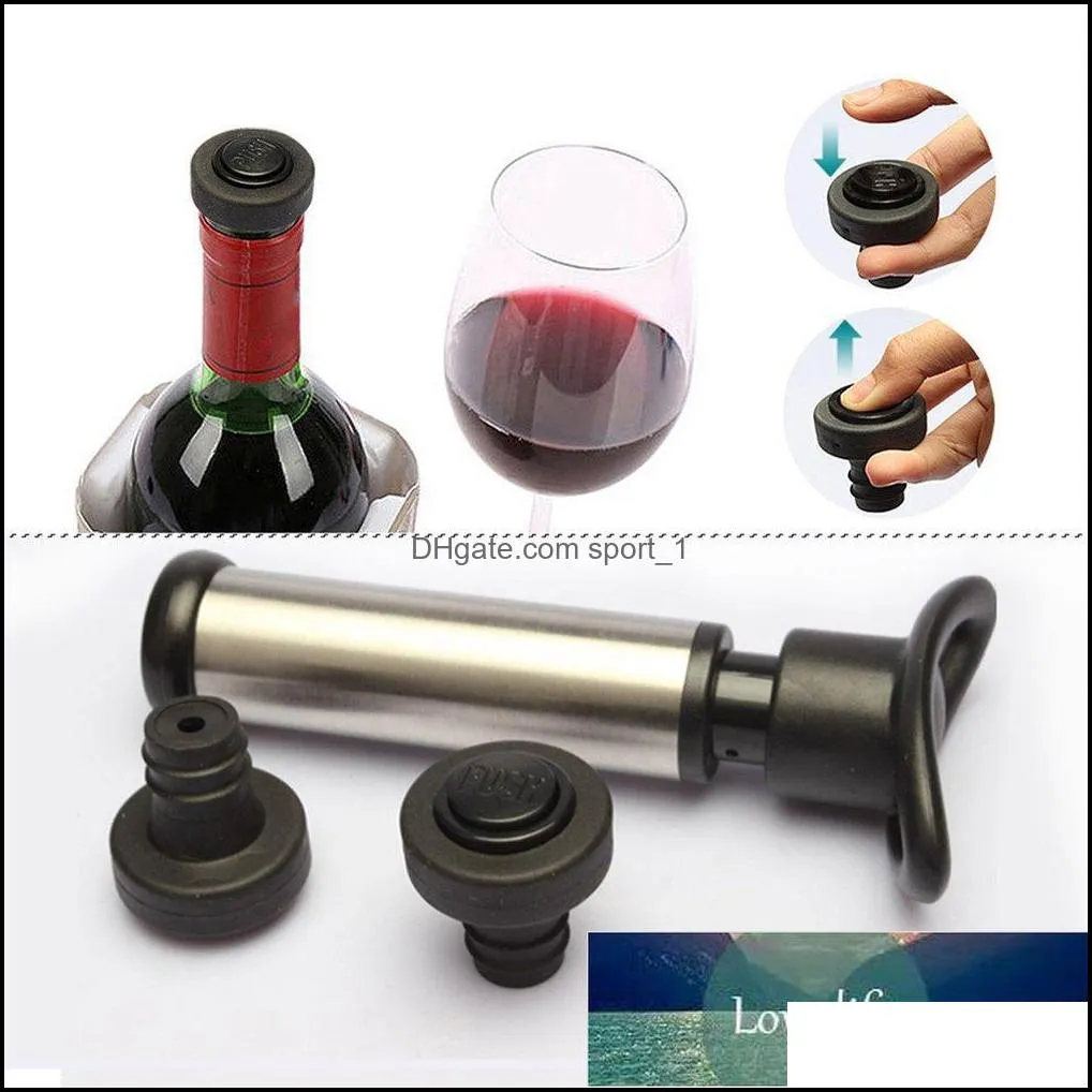Wine Preserver Set Stainless Steele Wine Pump Vacuum Preserver Wine Saver Pump Stoppers Manual Vacu Seal