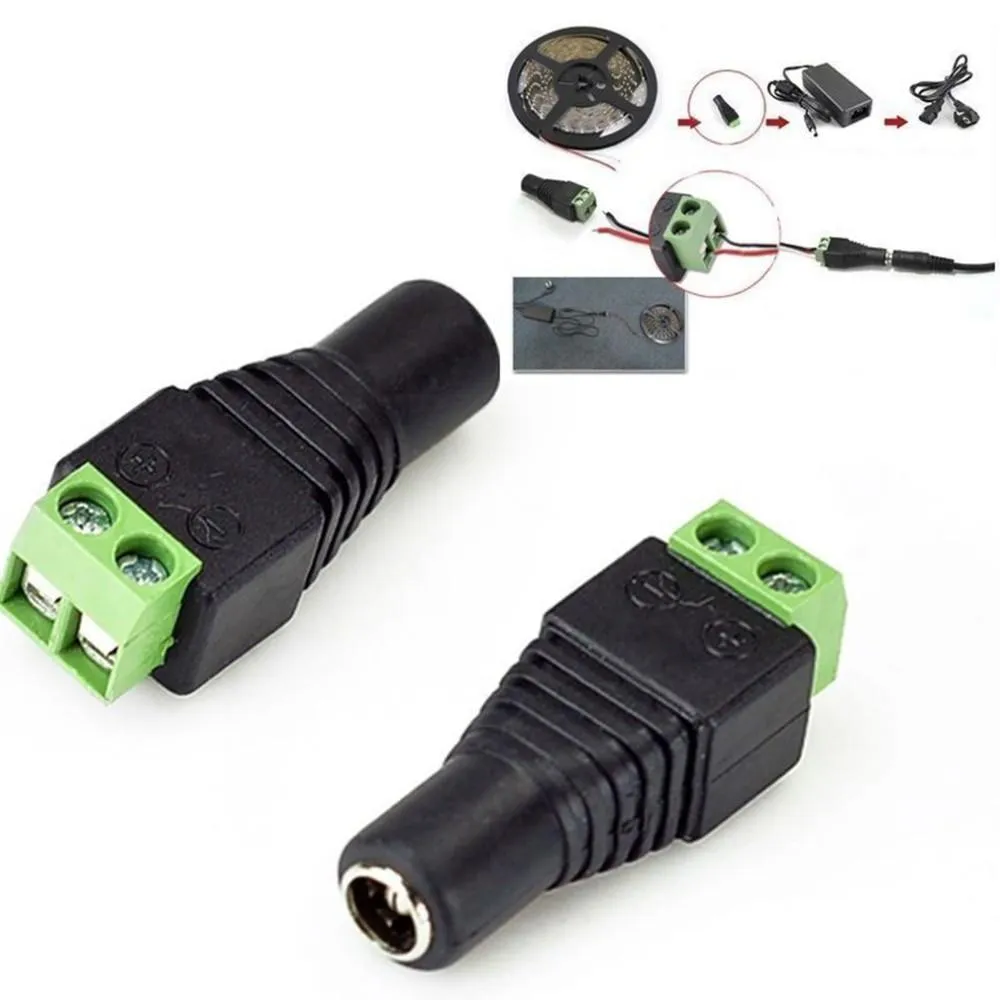 Plug Male Female Adapter Connector Male för 5050 3528 LED Strip Light Power Supply Connectors Adaptrar
