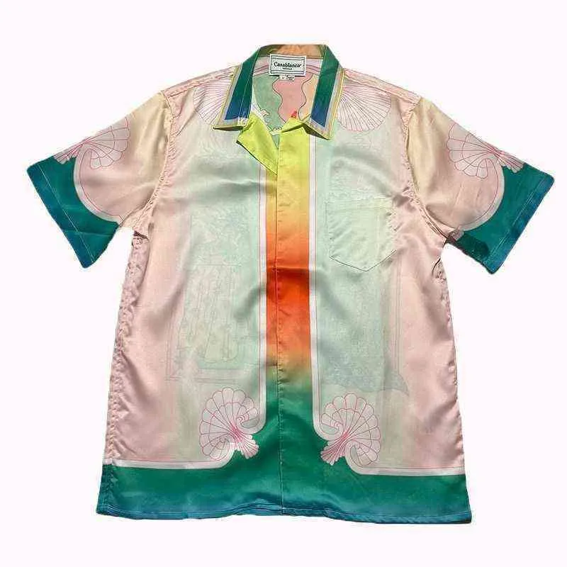 Casablanca 24SS Летняя рубашка с короткими рукавами и сицилийским принтом «Сказочная мечта», SMLXL