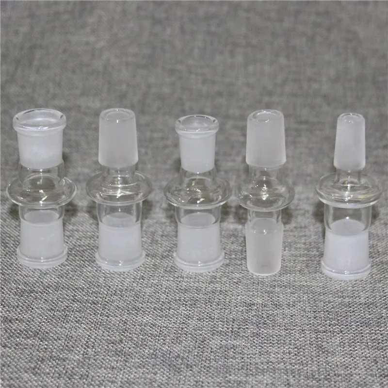 Glas-Bong-Shisha-Adapter, 14 mm, 18 mm, gerader männlicher weiblicher Glaskuppel-Adapter-Konverter für Wasserpfeifen-Dab-Rig
