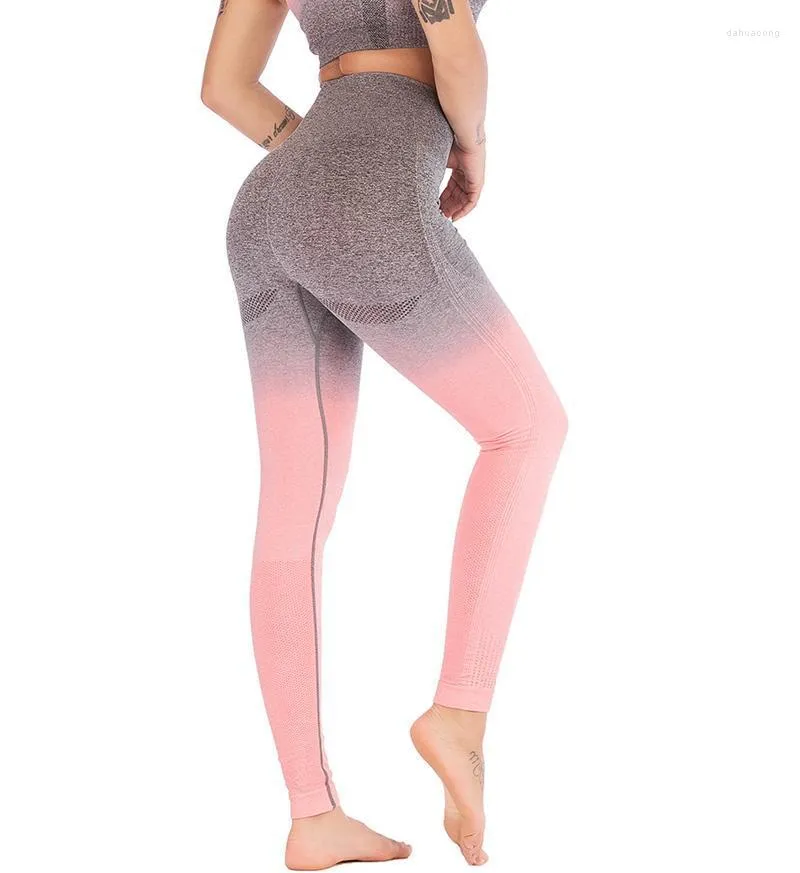 Tenues de yoga femmes sport pantalons de gymnastique collants de Compression sans couture extensible taille haute course Fitness Leggings hanche Push Up