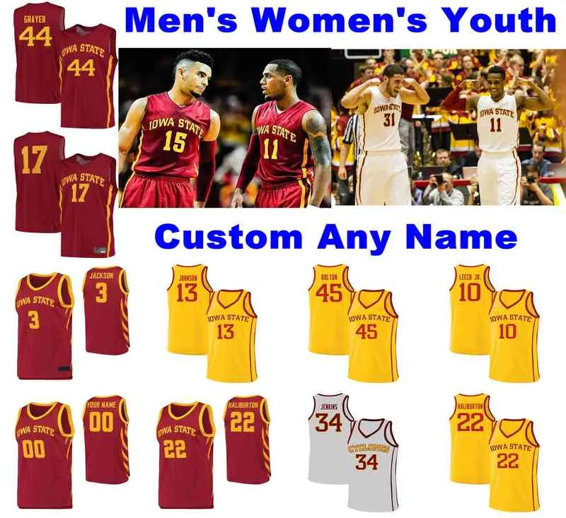 Iowa State Cyclones Tröjor Mens Solomon Young Jersey Nate Jenkins Rasir Bolton Zion Griffin Rare College Basketball Jerseys Custom Stitched