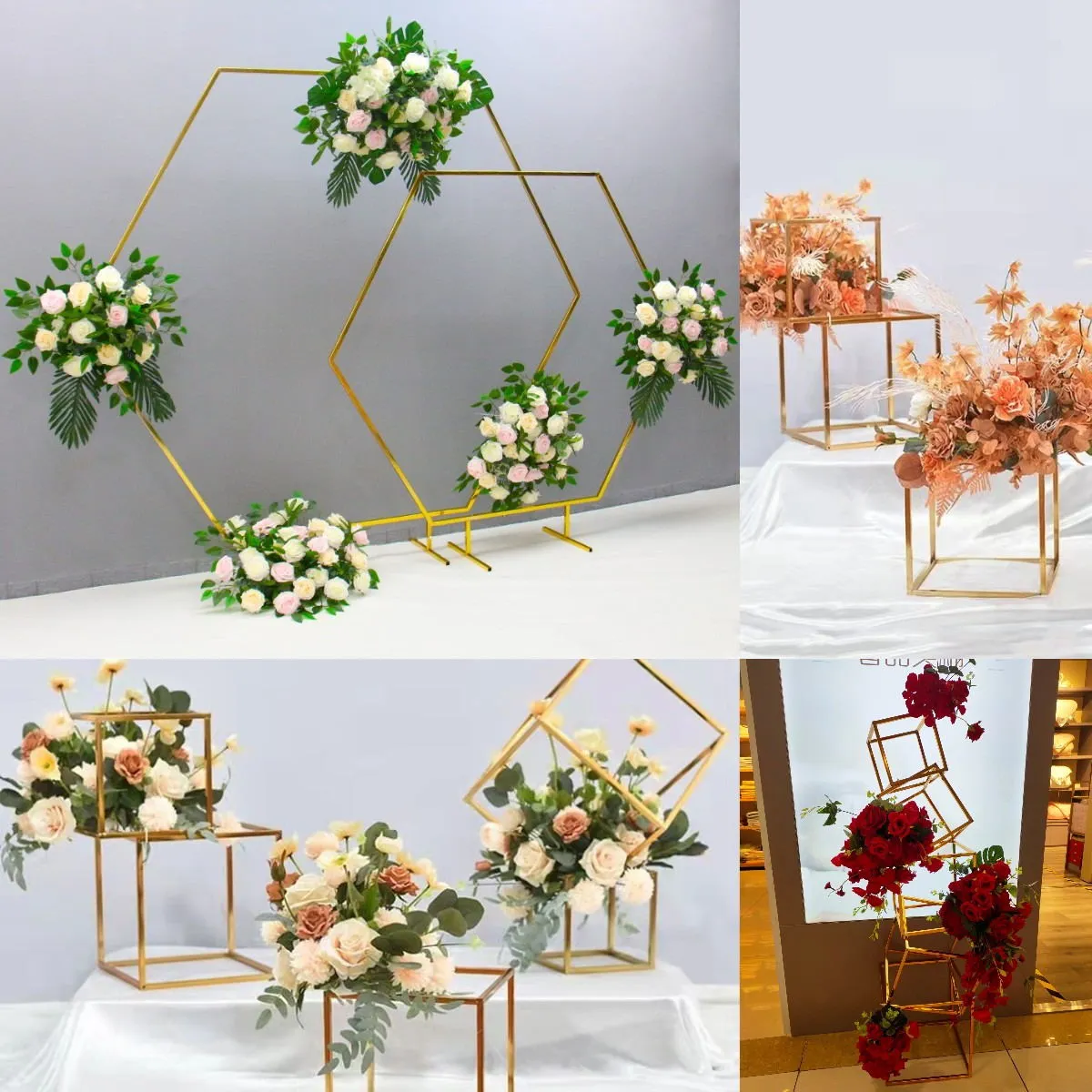 2022 Novo 7 PCs Ao Ar Livre Lawn Decoração Do Casamento Quadro de Porta Sinal Billboard Rack Ramalhete Flores Arco Floral Prateleira Ferro Pano de Fundo