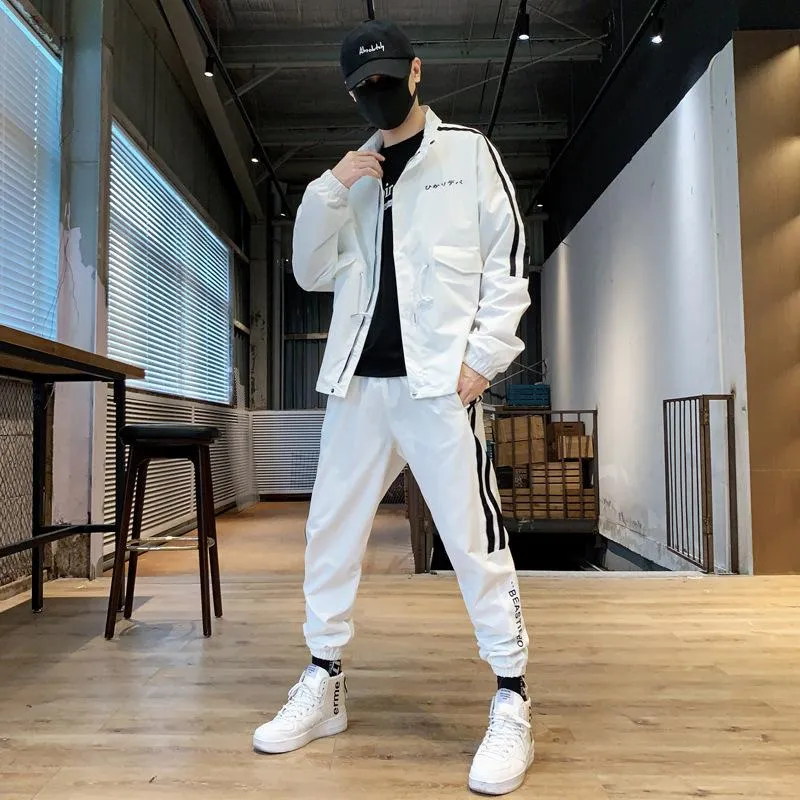 Men's Tracksuits Printed Sportswear Men's Korean Fashion Casual And Handsome With Fashionable Clothes Work ClothesMen's