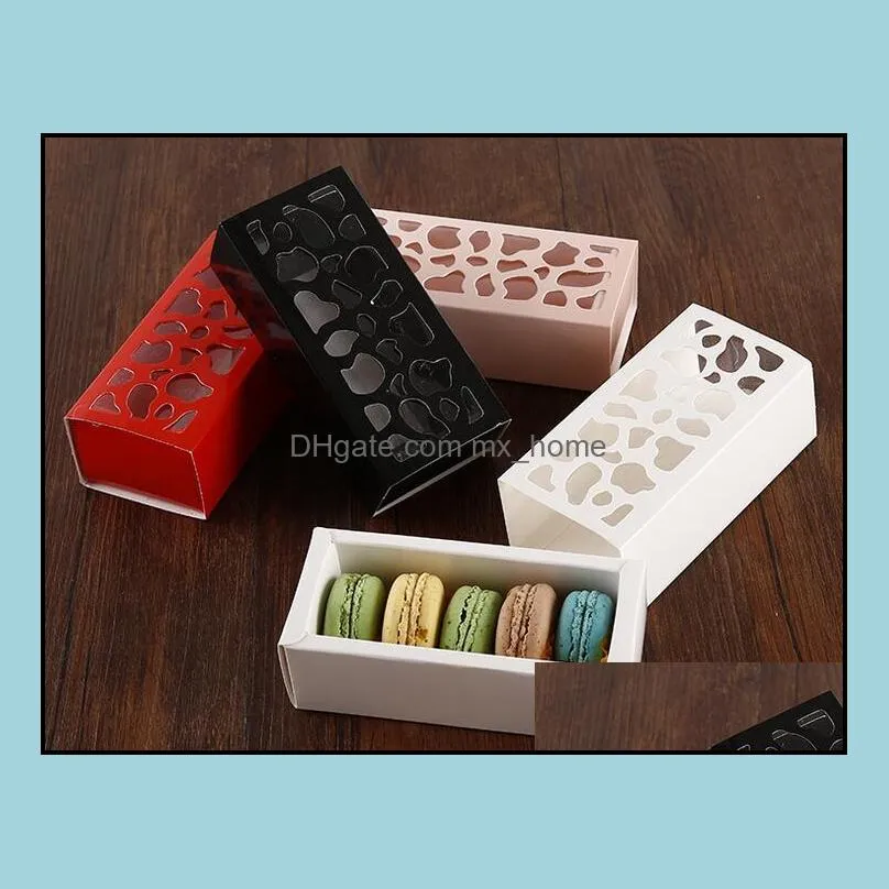 wedding Short hollow chocolate macaroon biscuit packaging box For cake,macaroon,drawer gift box 13*6*4 cm