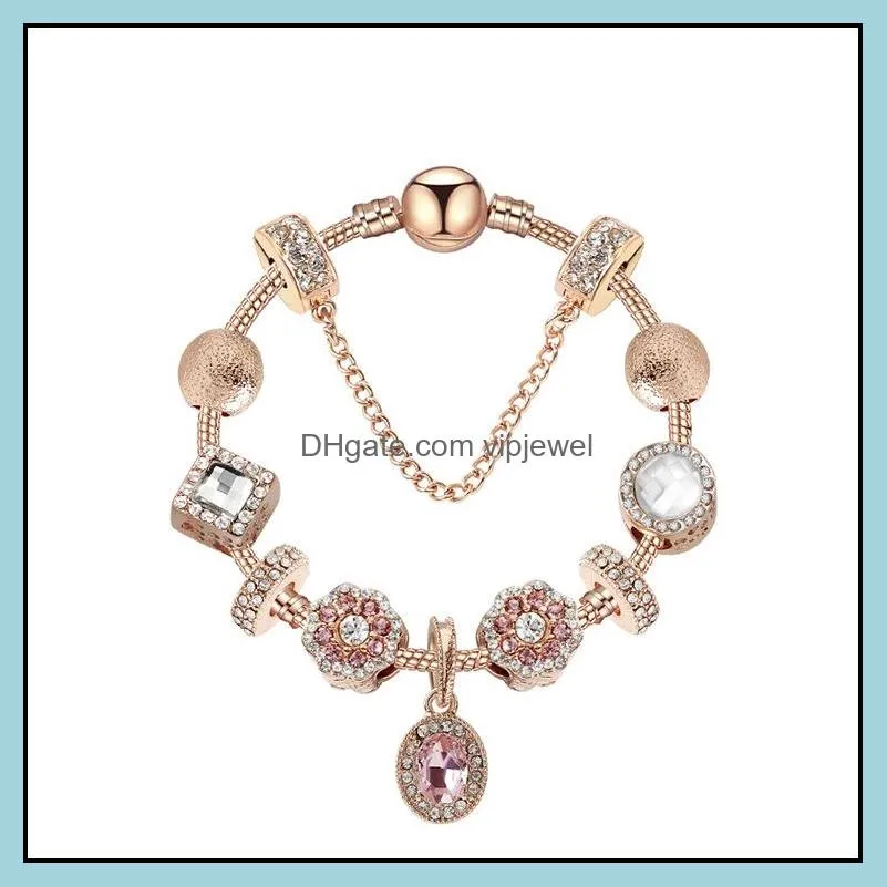 new shiny oval crystal bangle bracelets temperament rose gold women bracelets exquisite  charm bracelets