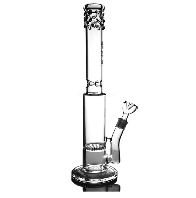 Hookahs Honeycomb Bongs med Grace Ice-Catches Glass Water Pipe 17,5 "Big Bong Pipes