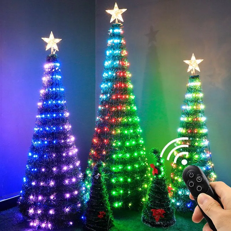 Strings LED Christmas Tree Lights Fairy Garland 16 Lighting Mode Waterproof Light String Living Room Outdoor Garden Holiday DecorationLED LE