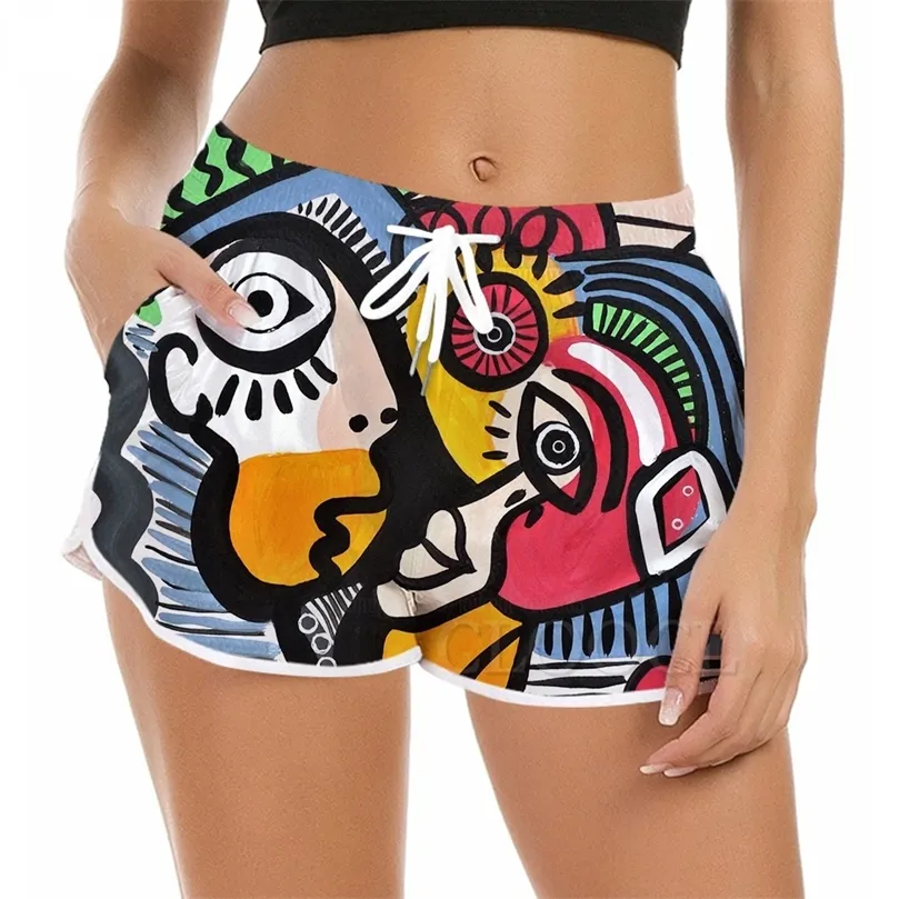 Cloocl Women Shorts Piękne Polinezja Streszczenie Sztuka 3D Wzór drukowanych szorty sportowe dla żeńskich szortów plażowych W220616